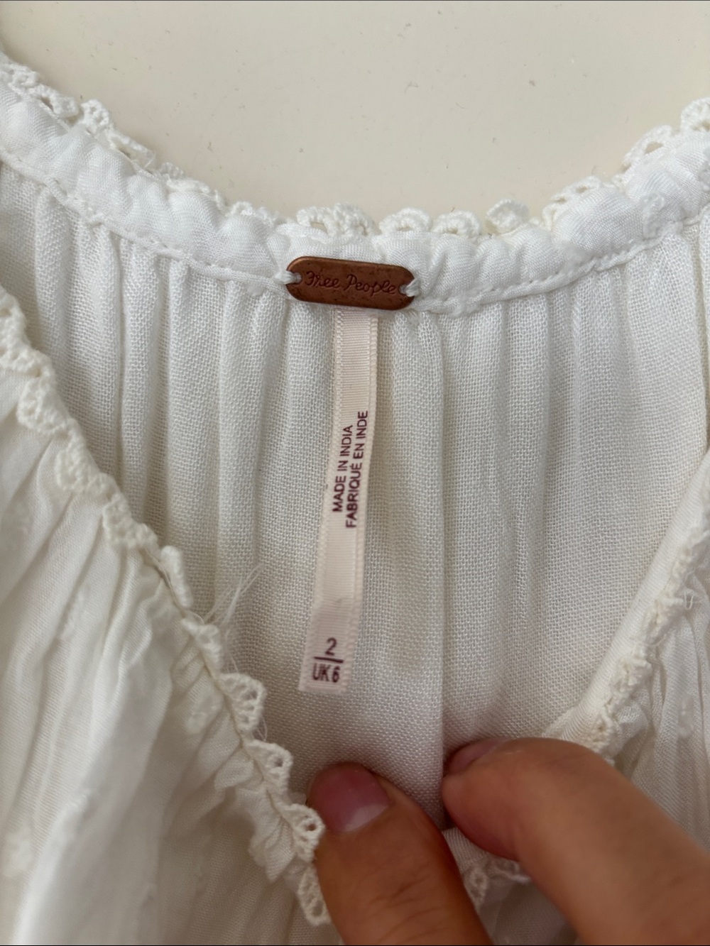 Free People Ivory Crochet-Trim Midi Dress - Picture 2 of 4